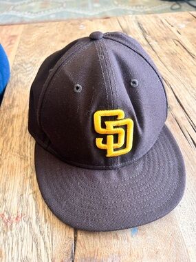 Next Era San Diego chocolate Brown Cap with Yellow SD Logo size 7